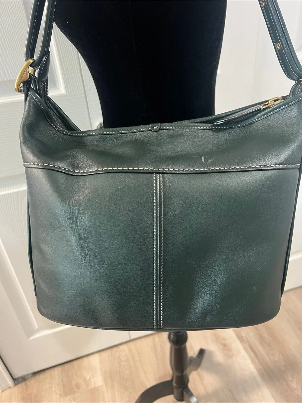 COACH Andie Forest Green Glovetanned Leather Tote - Picture 6 of 14